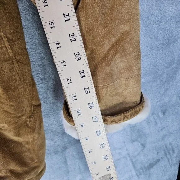 Adventure Bound By Wilsons Suede Leather Coat Mens L Brown Faux Fur Lined VTG
